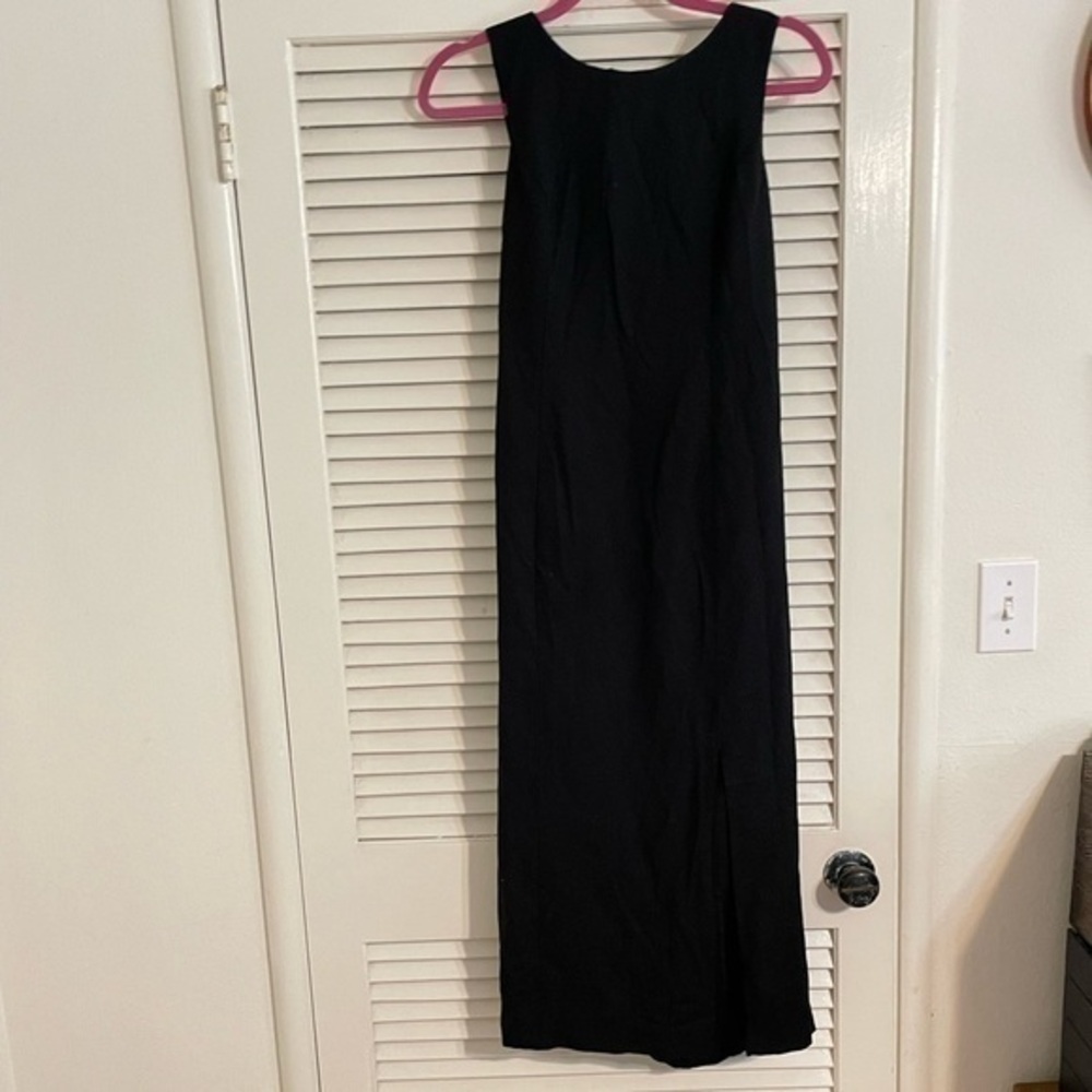 Black midi dress with tie back